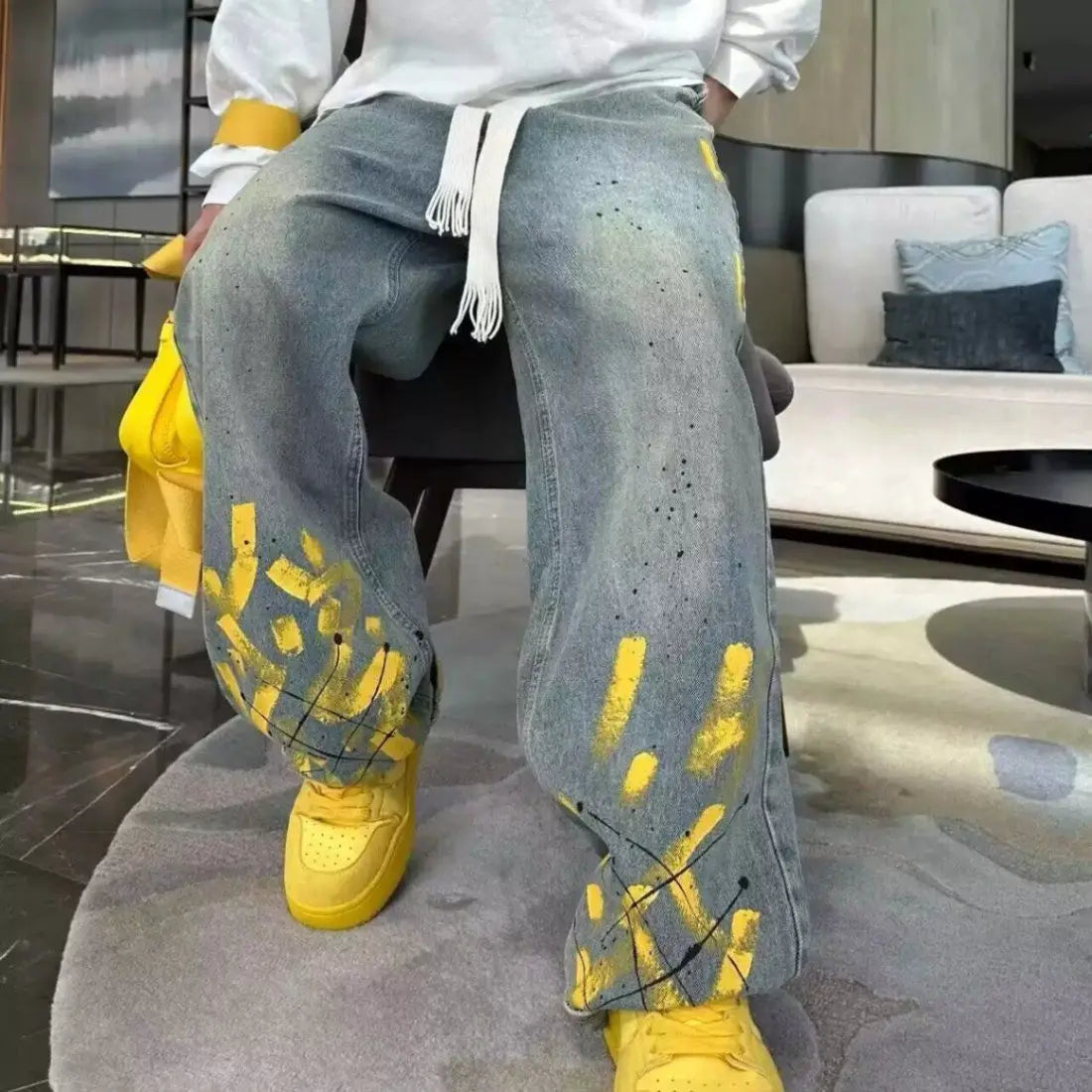 Casual Loose Jeans for Men in Cotton and Lyocell