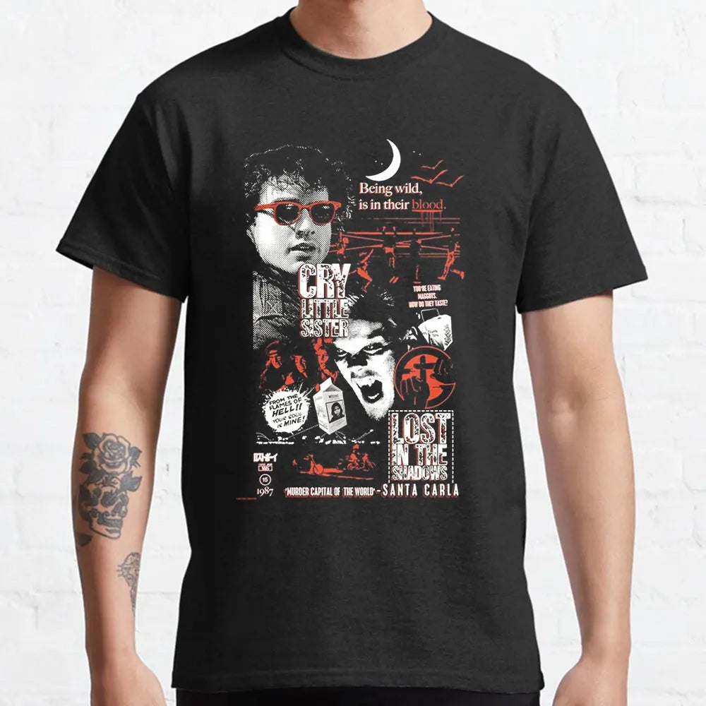 CHAMPRINT Retro The Lost Boys David Vampire Graphic T Shirts Santa Carla Scary Halloween Top
