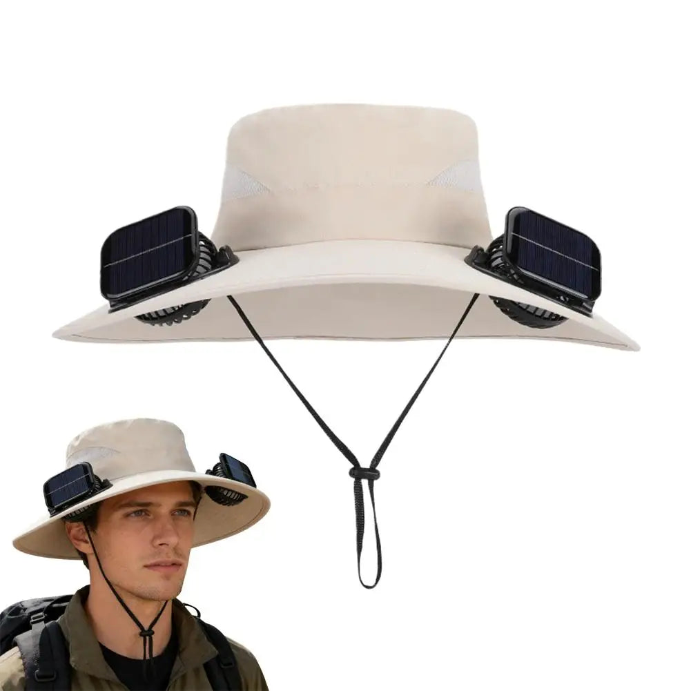 Solar Fan Hat for Men Women with Dual Solar Fans
