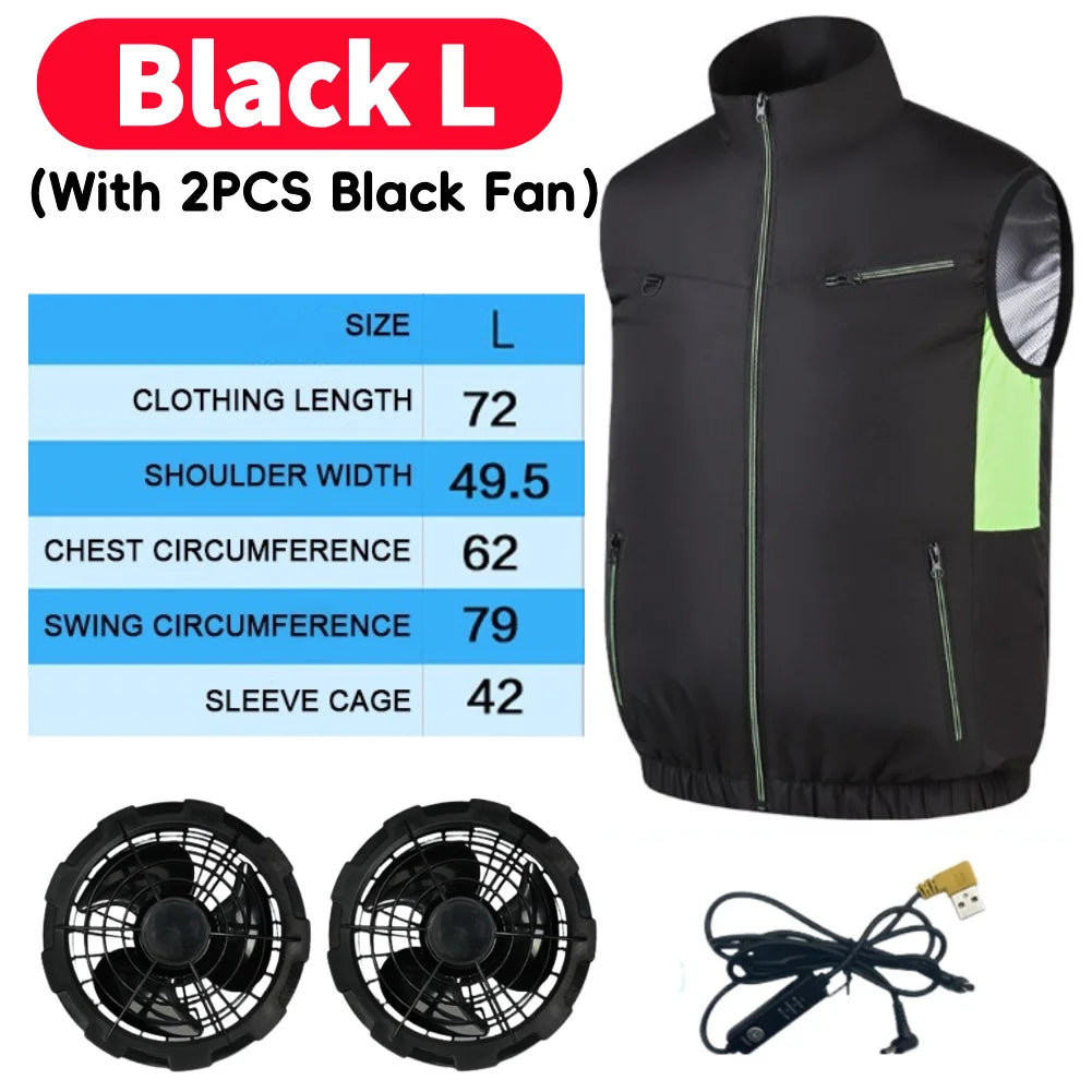 Cooling Vest Breathable Polyester Fan Vest for Hot Weather