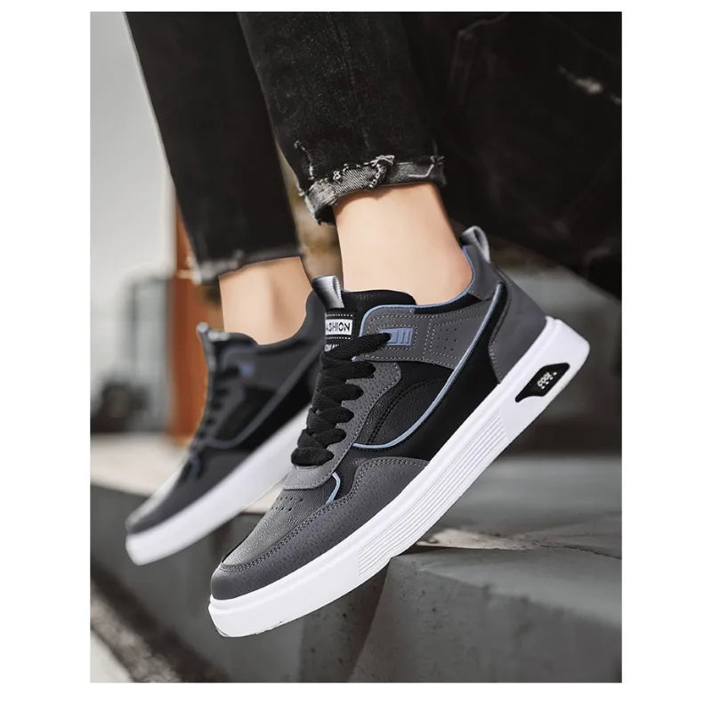 Men's Casual Leather Sneakers for Walking and Daily Wear
