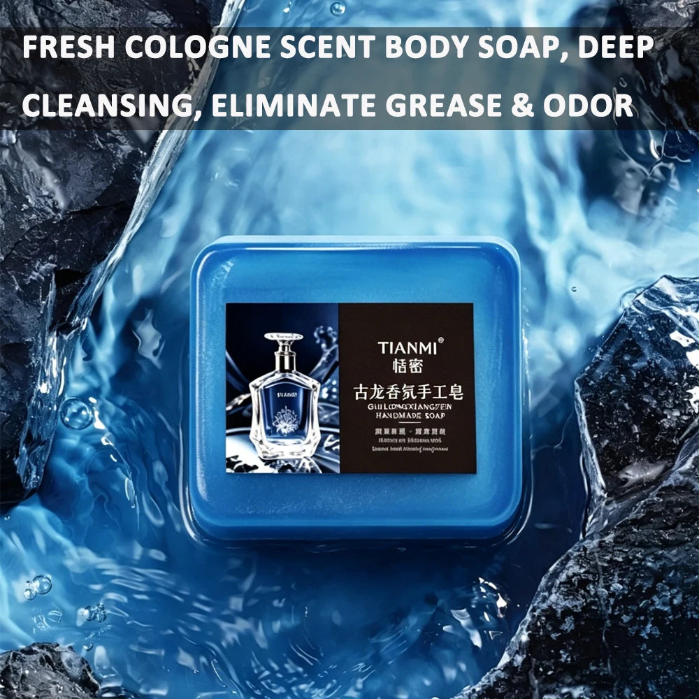 Men's Cologne Soap 2PCS Three in One for Hair Face Bath