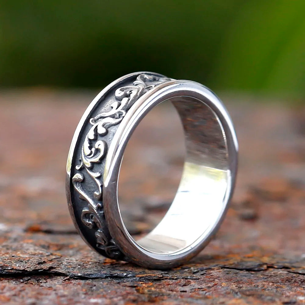 Engraved Rings for Men Women Fashion Party Stainless Steel Ring