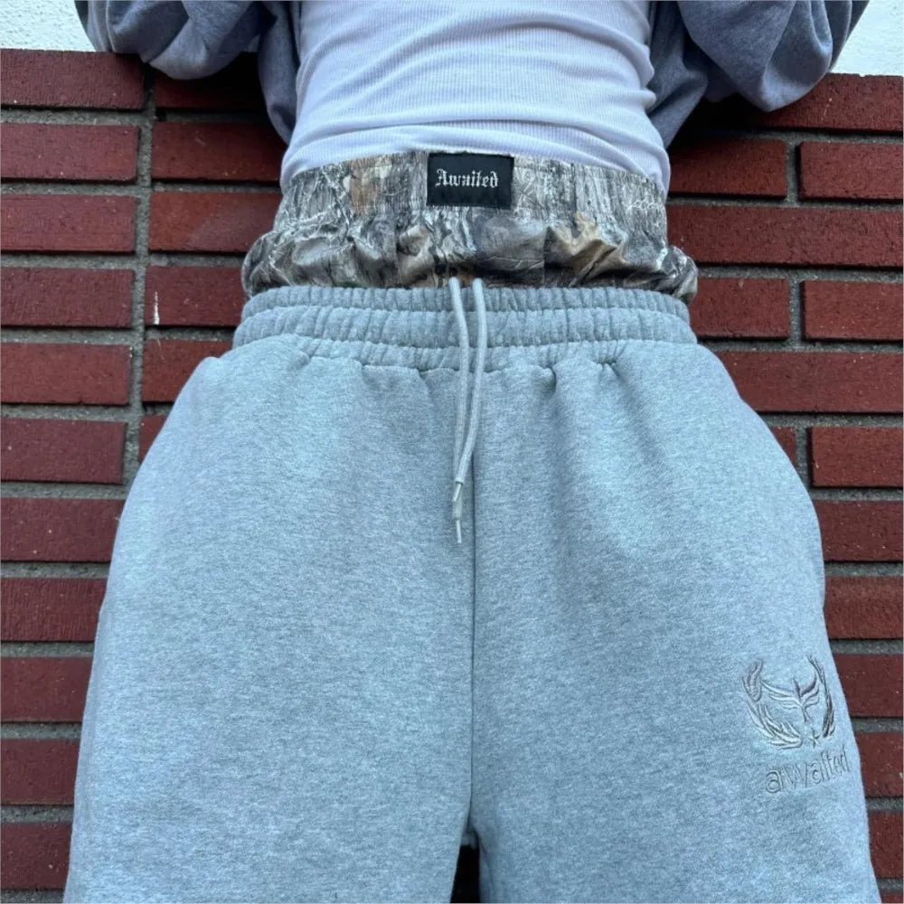 Embroidered Camouflage Sweatpants for Men