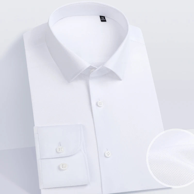 Non-Iron Cotton Blend Slim Fit Dress Shirt for Business