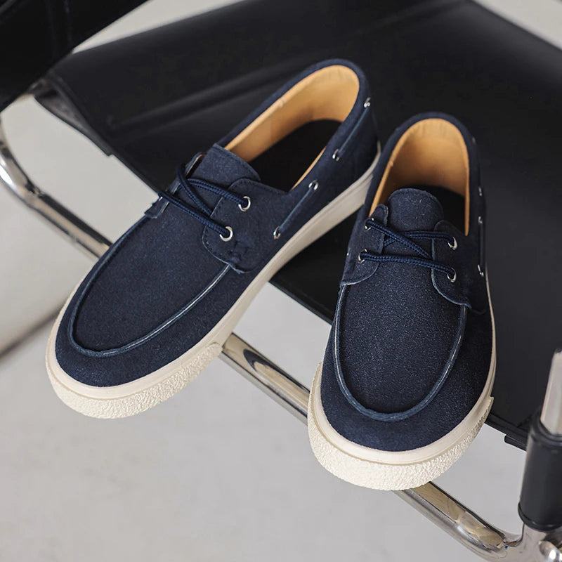 Men's Casual Slip-On Shoes in Handmade Suede Leather