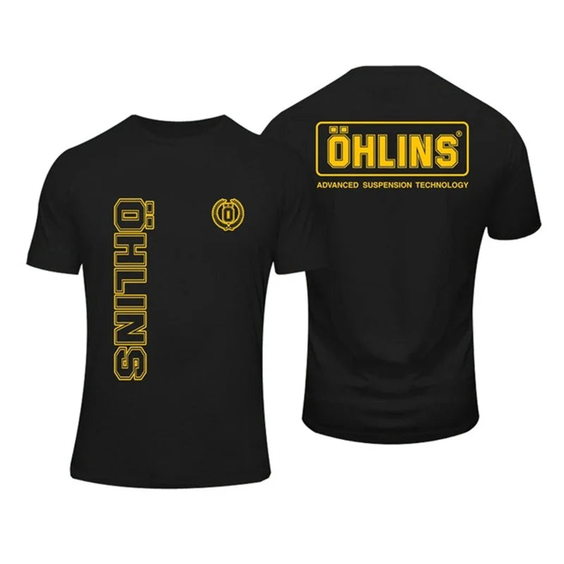 Amazing Tees Men Ohlins Shock Suspension Car Motorcycle Sport Racing T Shirt Summer Casual Oversized men's Short sleeve T-shirts