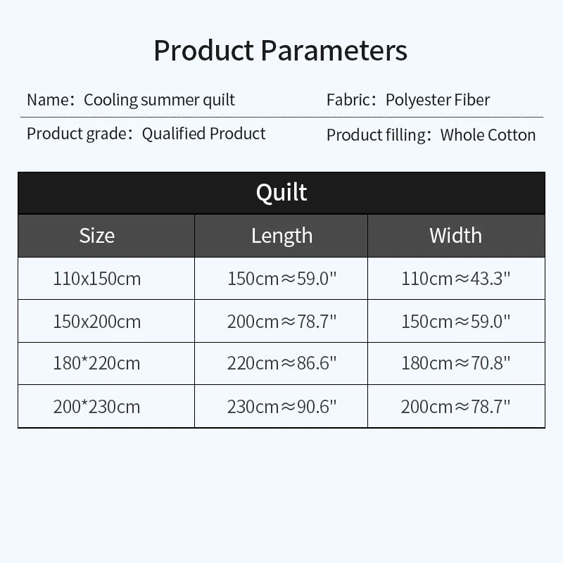 Lightweight Solid Color Summer Quilt in Polyester