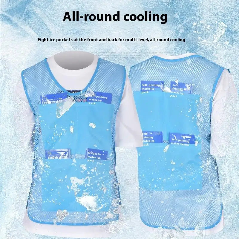 Summer Cooling Vest with Ice Bag Water Cooling System