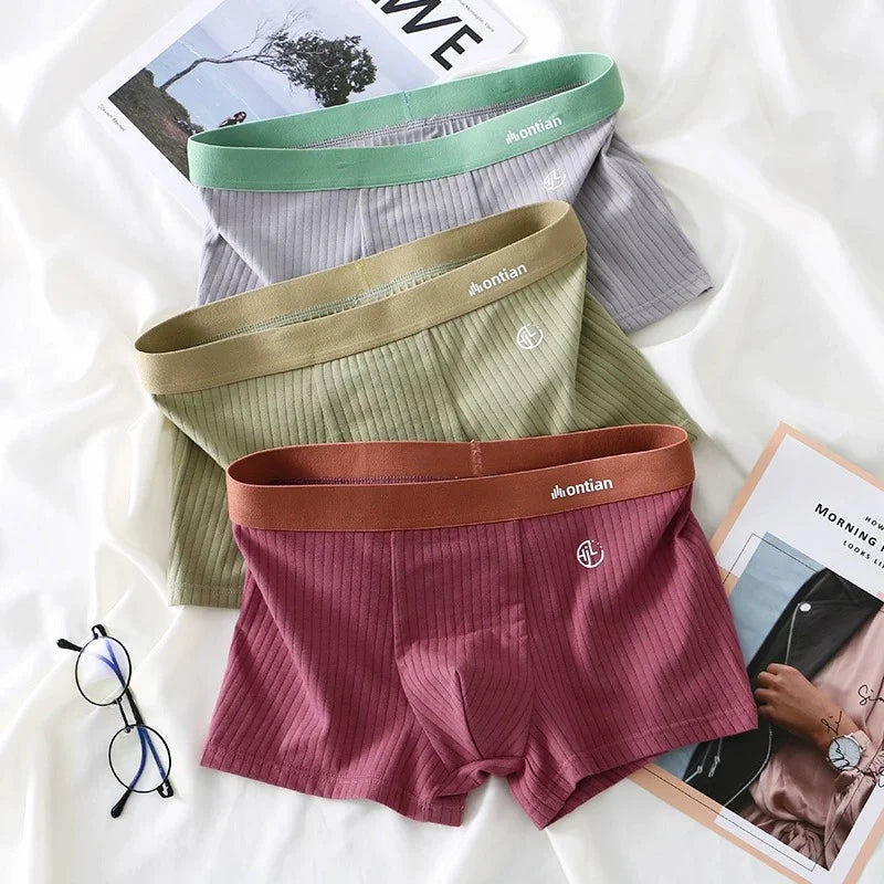 Cotton Breathable Boxer Shorts for Men with U Pouch