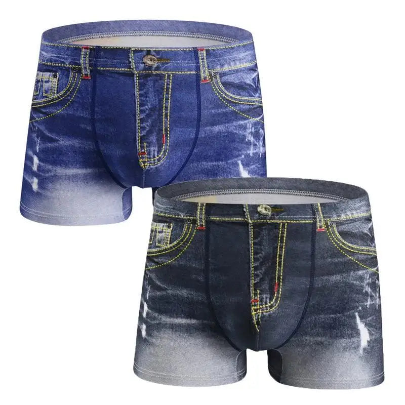 1PCS Men's underwear  denim print  cotton U-shaped design
