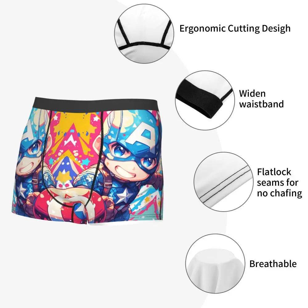 Captain America Comics Design Boxer Shorts for Men by MINISO