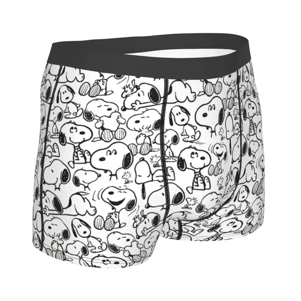 Snoopy Boxer Briefs for Men - Giggle Print Polyester Blend