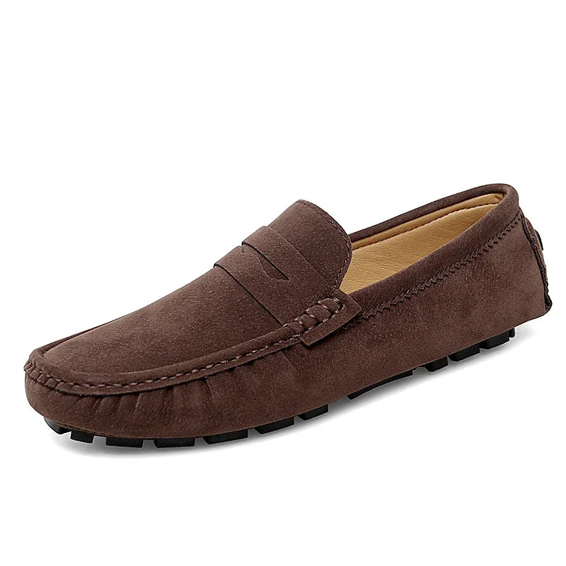 Men's Suede Leather Loafers Comfortable Walking Shoes