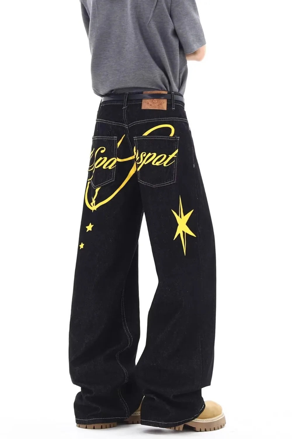 Mens Casual Vintage Straight Leg Jeans Pants