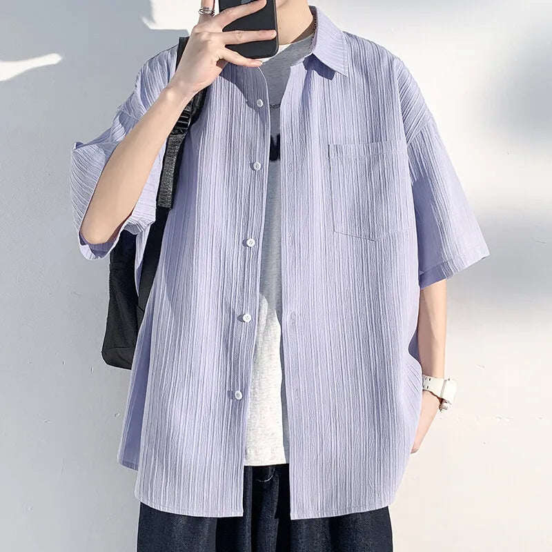 LEGIBLE Casual Short Sleeve Shirts for Men 4XL 5XL
