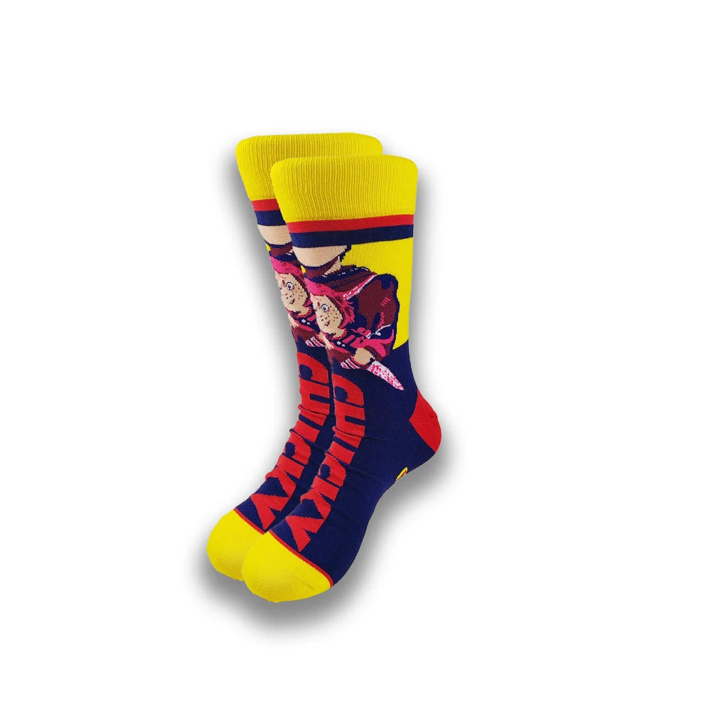 Fashion Cartoon Men's Socks for Spring and Autumn