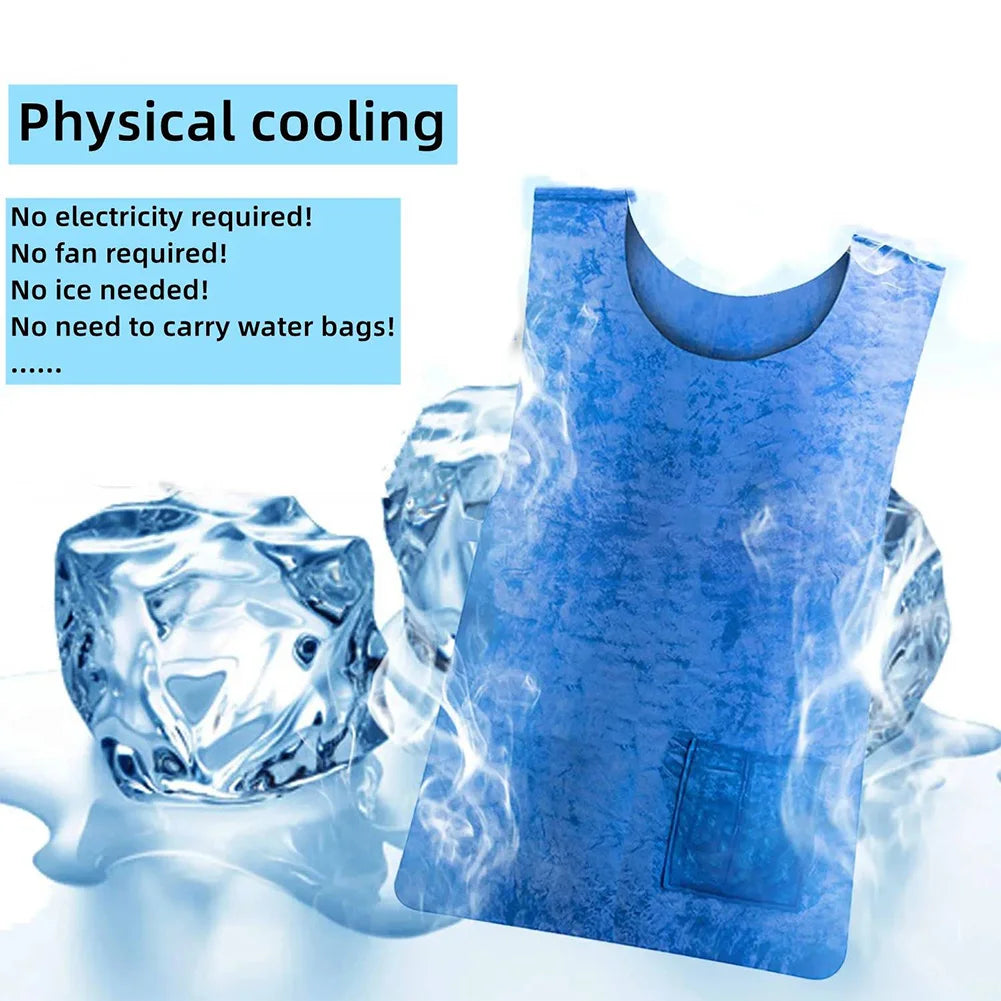 Cooling Vest Blue Microfiber Undershirt for Heatstroke Prevention