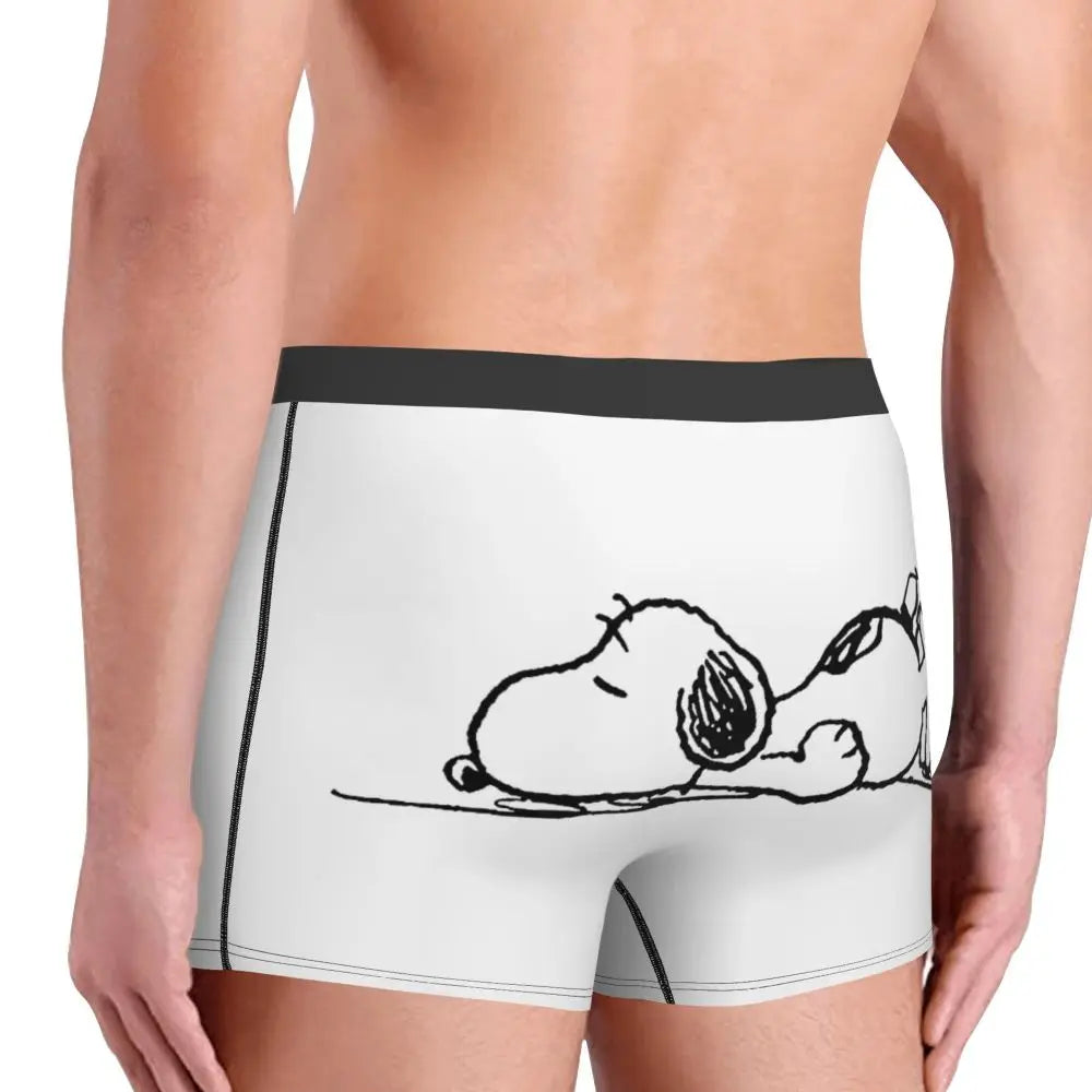 Snoopy Boxer Briefs for Men - Giggle Print Polyester Blend