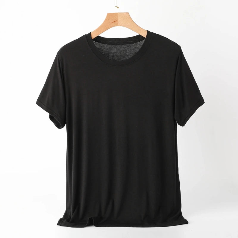 Summer Cool Mens Loungewear Pajama Short Sleeve Crew Neck T Shirt Big Size for Home Outdoor Wear
