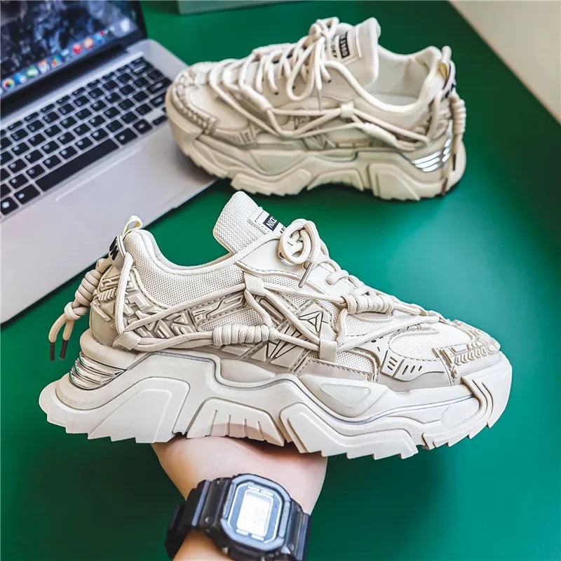 Men's Casual Mesh Sneakers with Thick Sole