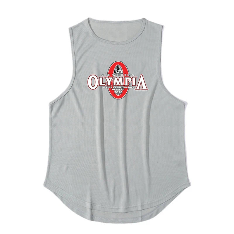 Mens Bodybuilding Gym Tank Tops Summer Fitness Clothing Mesh Quick Dry Loose Fit Sleeveless T Shirts Men Muscle Running Vest