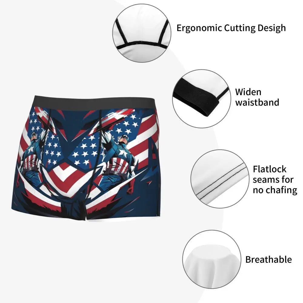 Captain America Comics Design Boxer Shorts for Men by MINISO