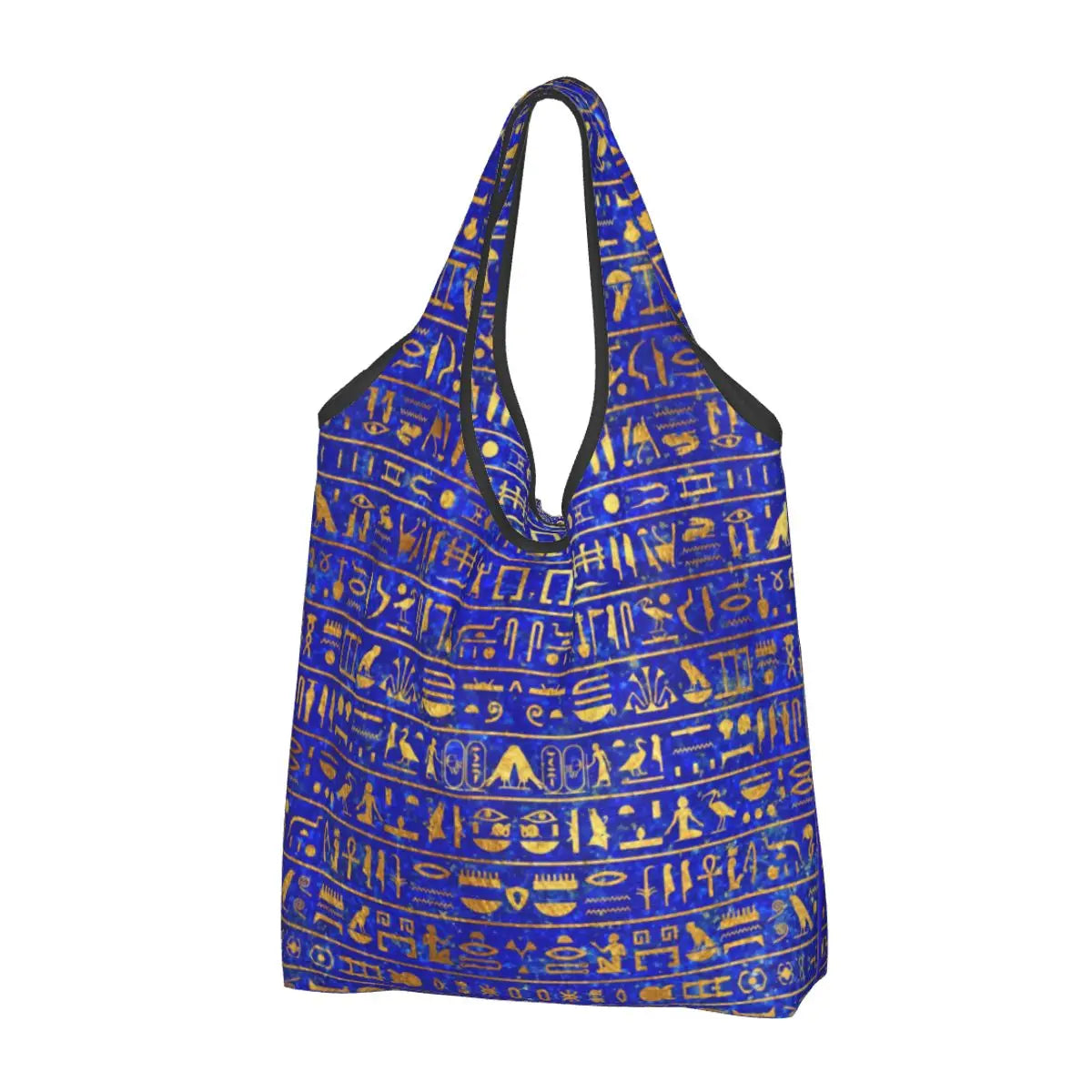 Egyptian Eye Of Horus Grocery Shopping Bags Custom Shopper Tote Shoulder Bag Portable Ancient Egypt Hieroglyphics Handbag