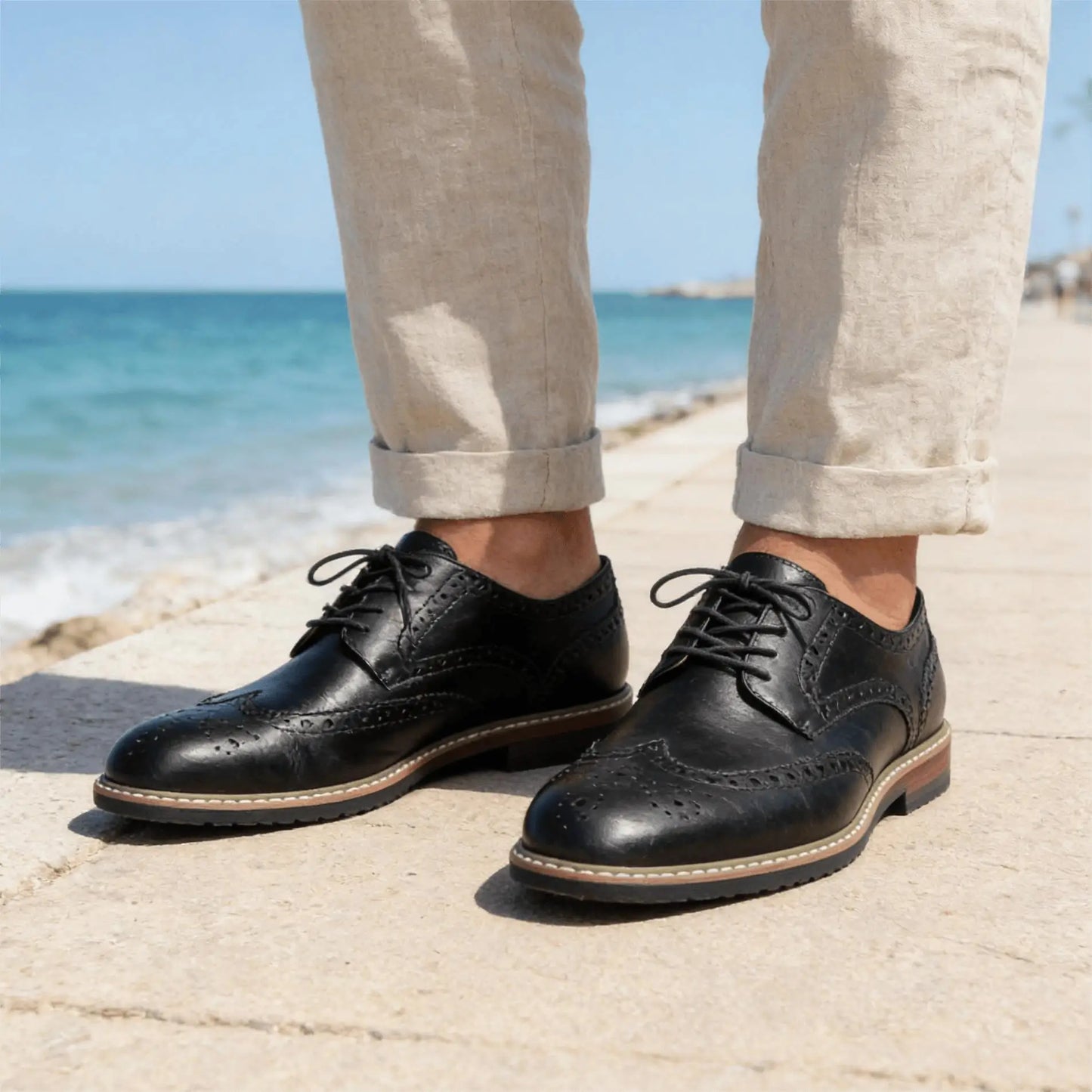Mens Comfortable Lace-Up Dress Shoes for Business and Weddings