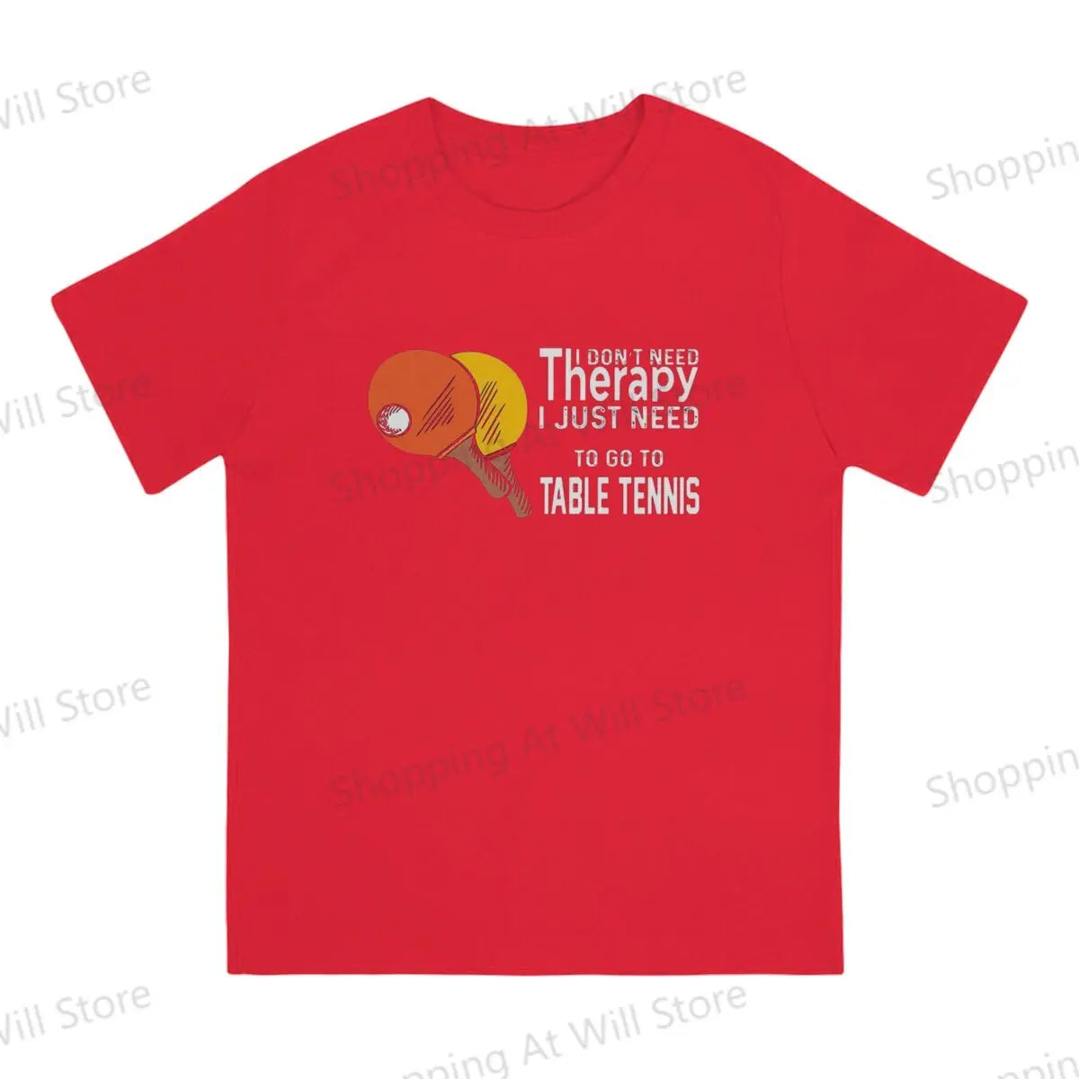 Tops 100% Cotton Leisure Sports  Table Tennis Therapy for Ping Pong Men's and women's T-shirts Ping Pong Tshirt Top