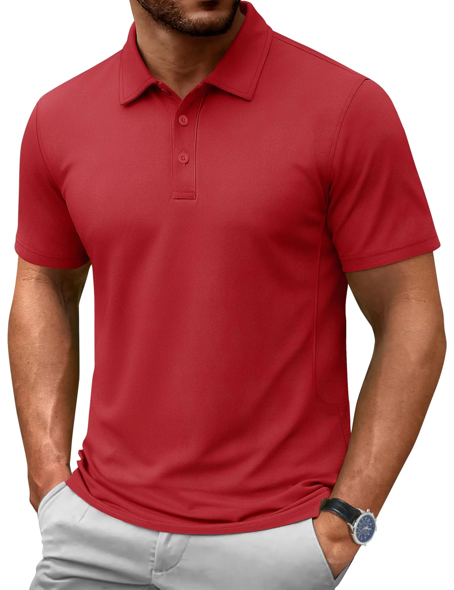 TACVASEN 72% Cotton Summer Golf Polo T-Shirt
