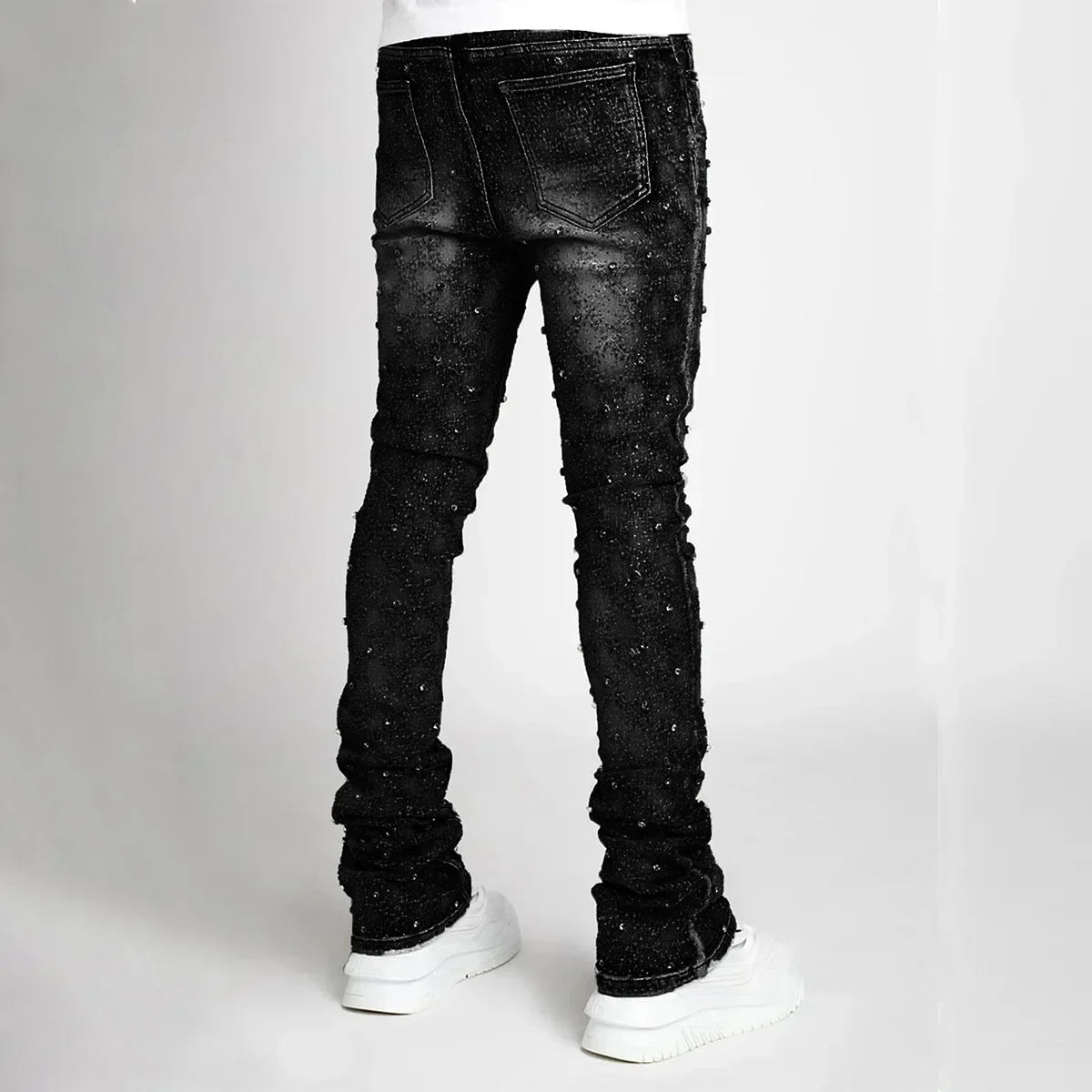 Mens Denim Straight Stretch Jeans for Casual Wear