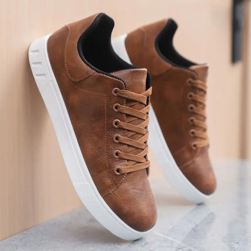 Men's Casual Lace-Up Shoes in White for Summer
