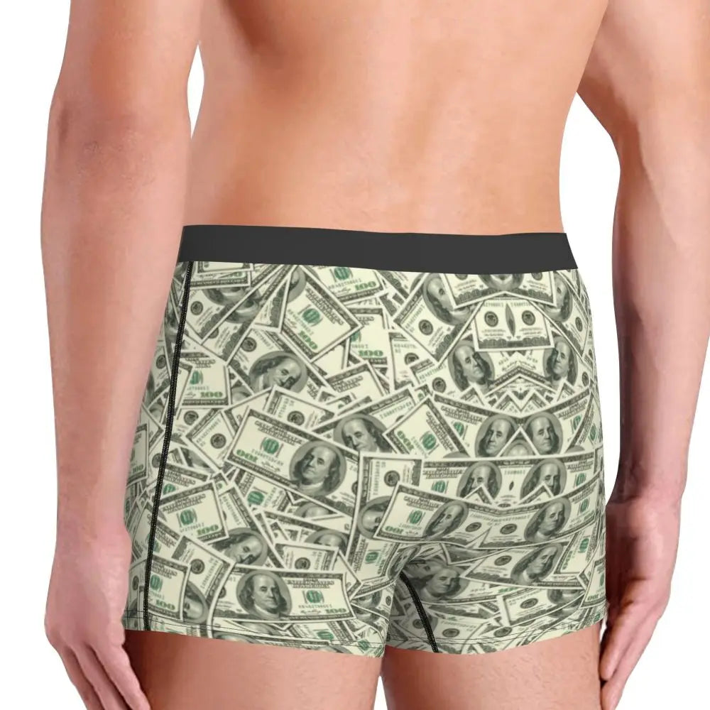 Money Print Boxer Briefs for Men