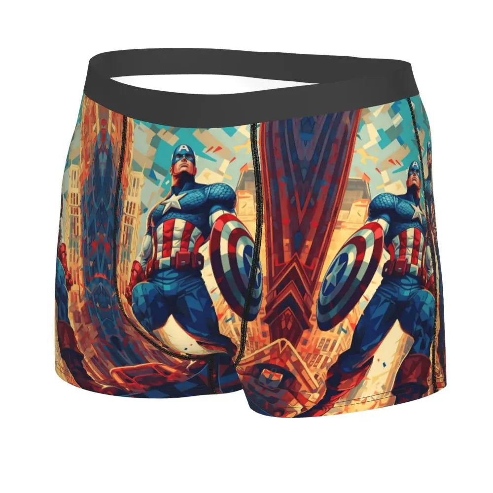 Captain America Comics Design Boxer Shorts for Men by MINISO