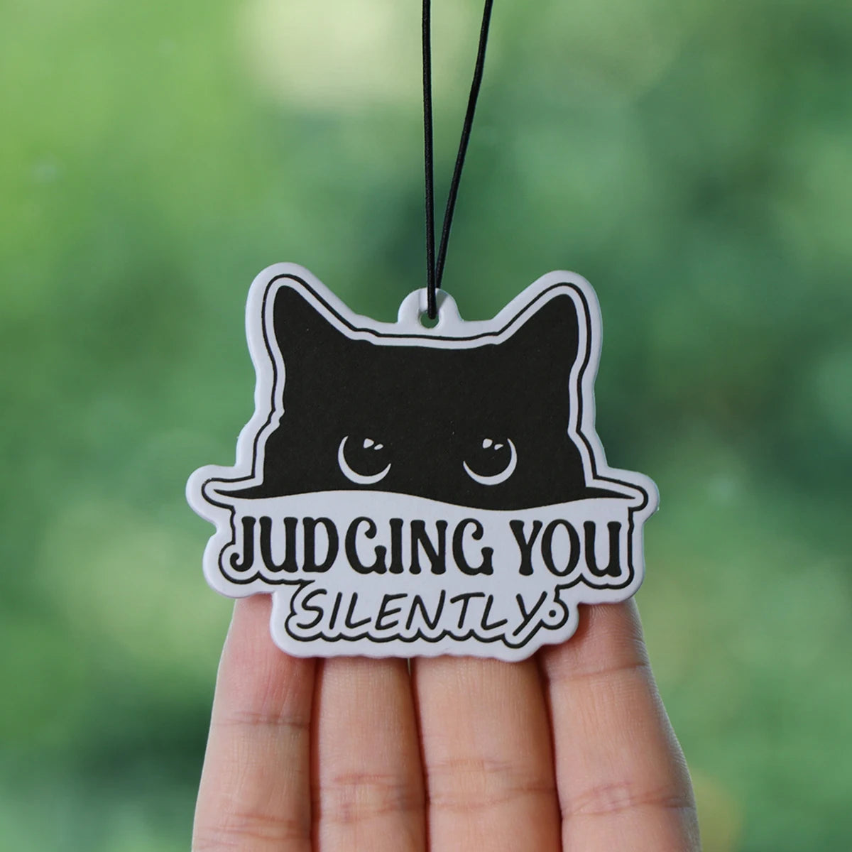 Black Cat Car Aromatherapy Tablets Interior Fragrance Pendant Rearview Mirror Hanging Decoration