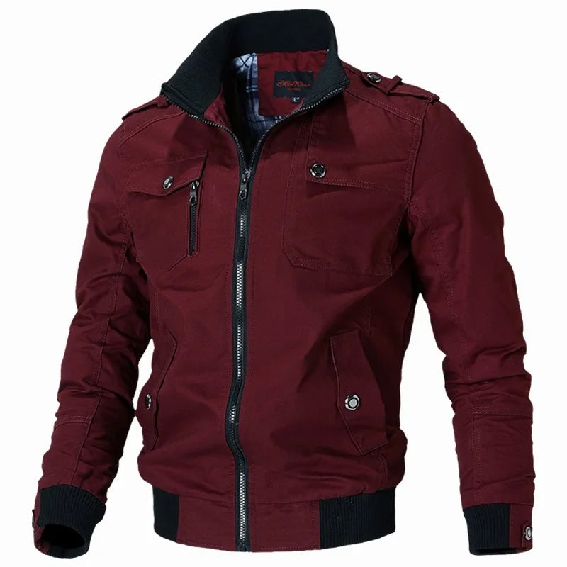 Bomber Jacket Men Fashion Casual Windbreaker Jacket Coat