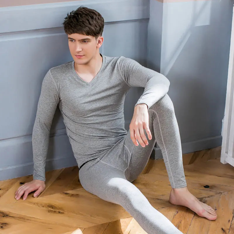 SEOBEAN Brand Long underwear set for men, V-neck autumn clothes 2026 +
