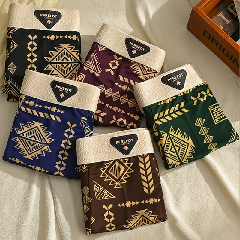 Men's Boxer Briefs Retro Ethnic Print 5-Pack
