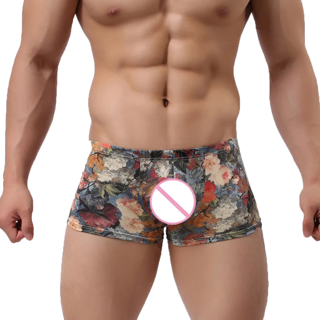 Nylon Printed Boxer Shorts for Men S-XXL