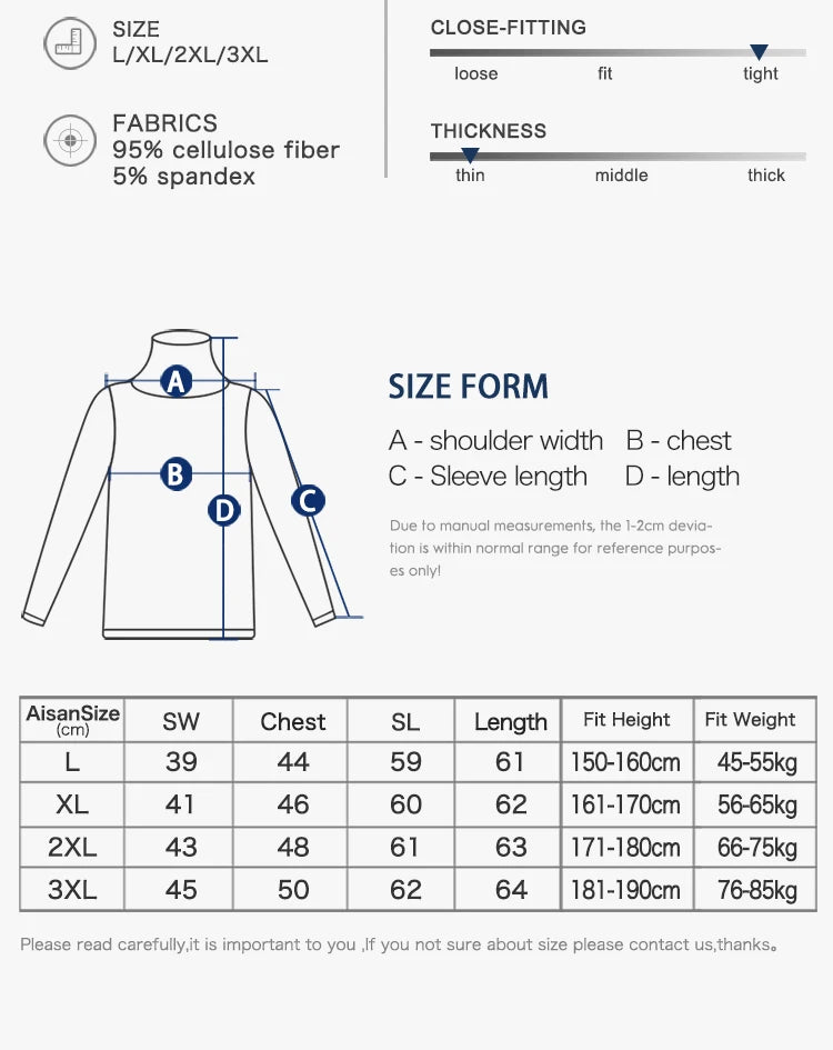 Men's Thermal Turtleneck Bohemian Lapel