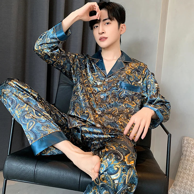 Thin Ice Silk Pajamas for Men