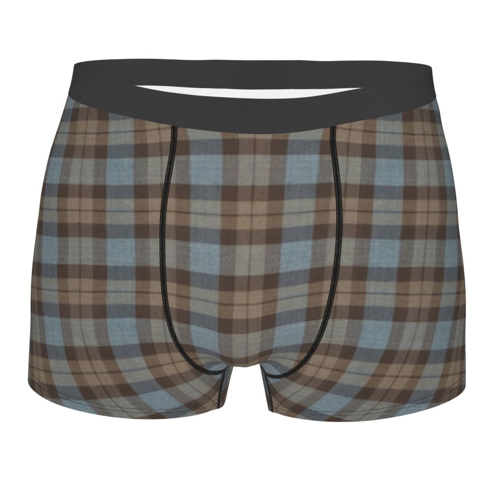 Black Watch Tartan Boxer Shorts for Men in Lycra and Polyester