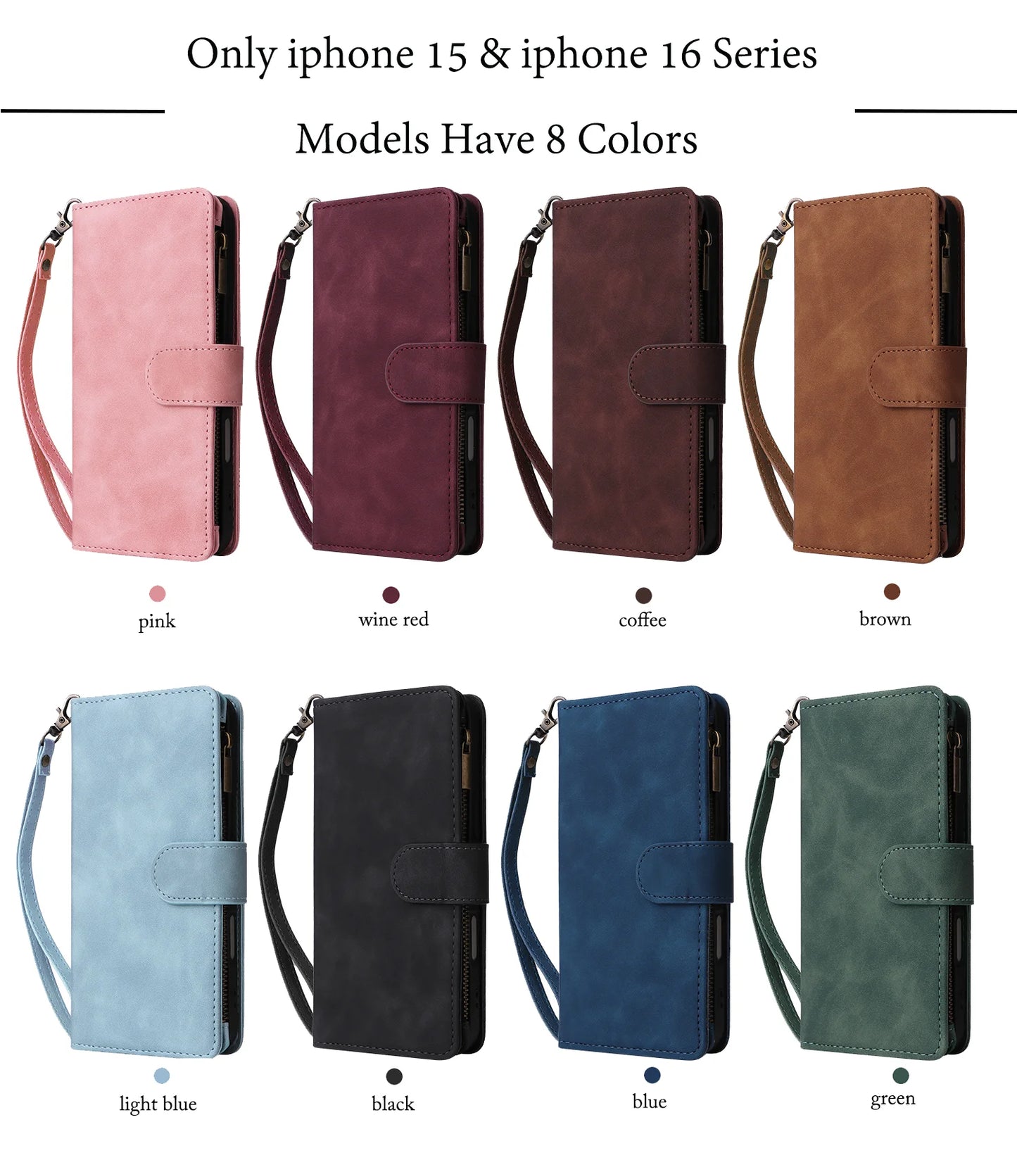 Premium Leather Wallet Case For iPhone 16 15 14 13 12 11 17 Pro Max Plus Magnetic Flip Cover