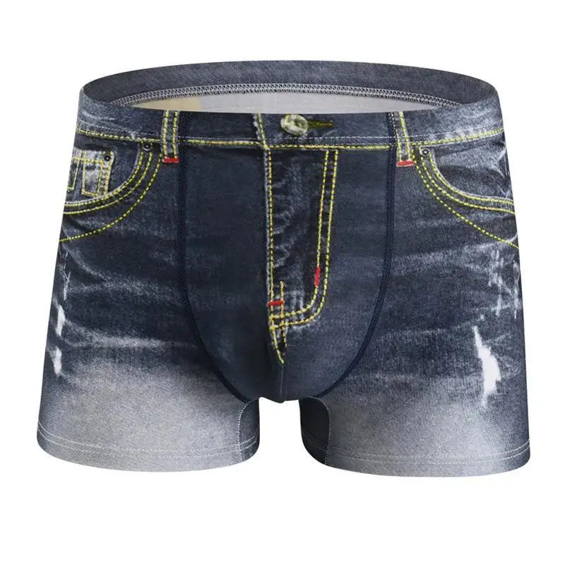 1PCS Men's underwear  denim print  cotton U-shaped design