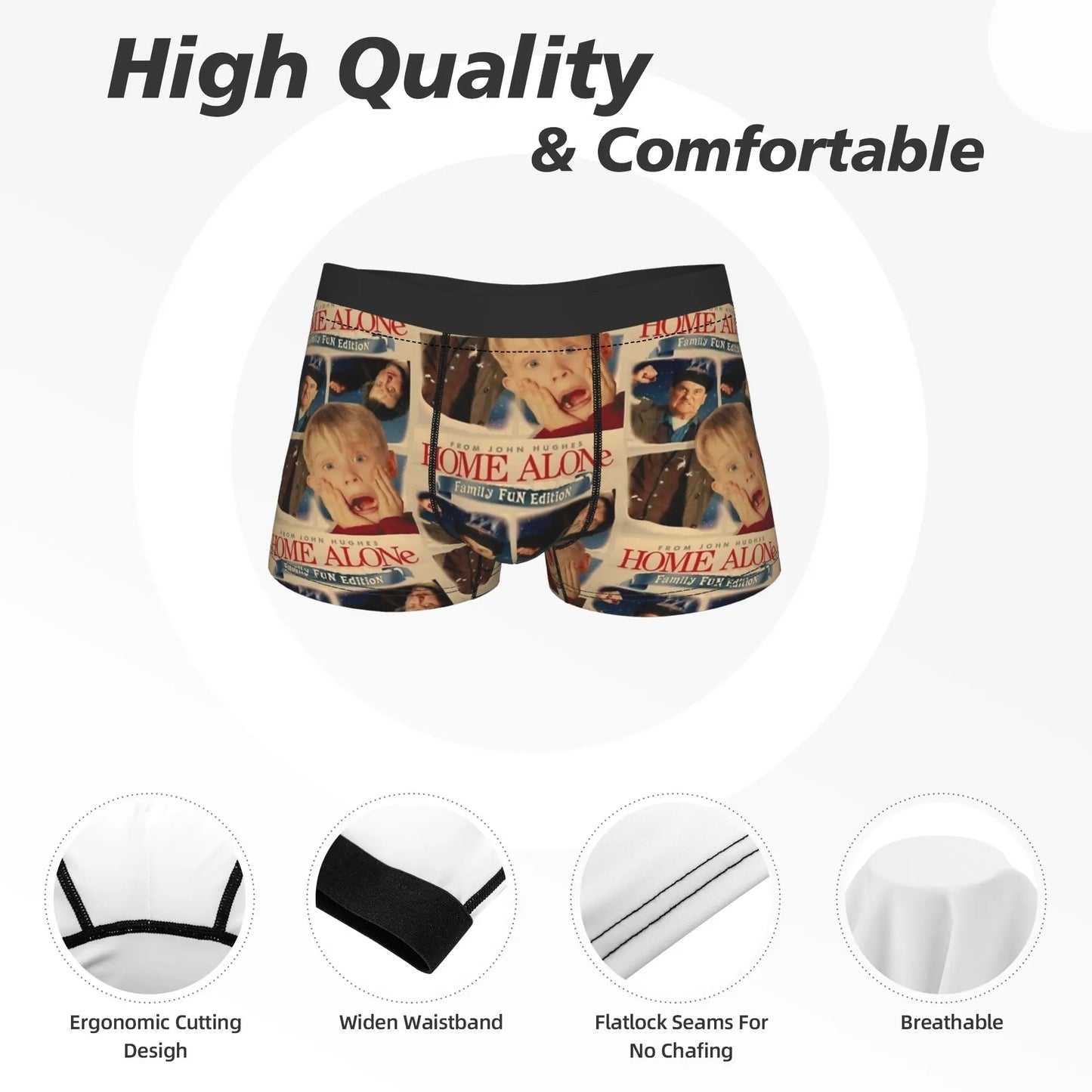 Men's Home Alone 1990 Movie Print Boxer Shorts