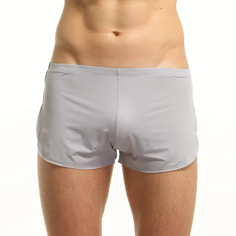 Sleepwear Sexy Cueca Trunk Homme Men's Boxer Shorts Pajamas Side Split Underwear Panties Underpants Low Rise Men Boxers Shorts
