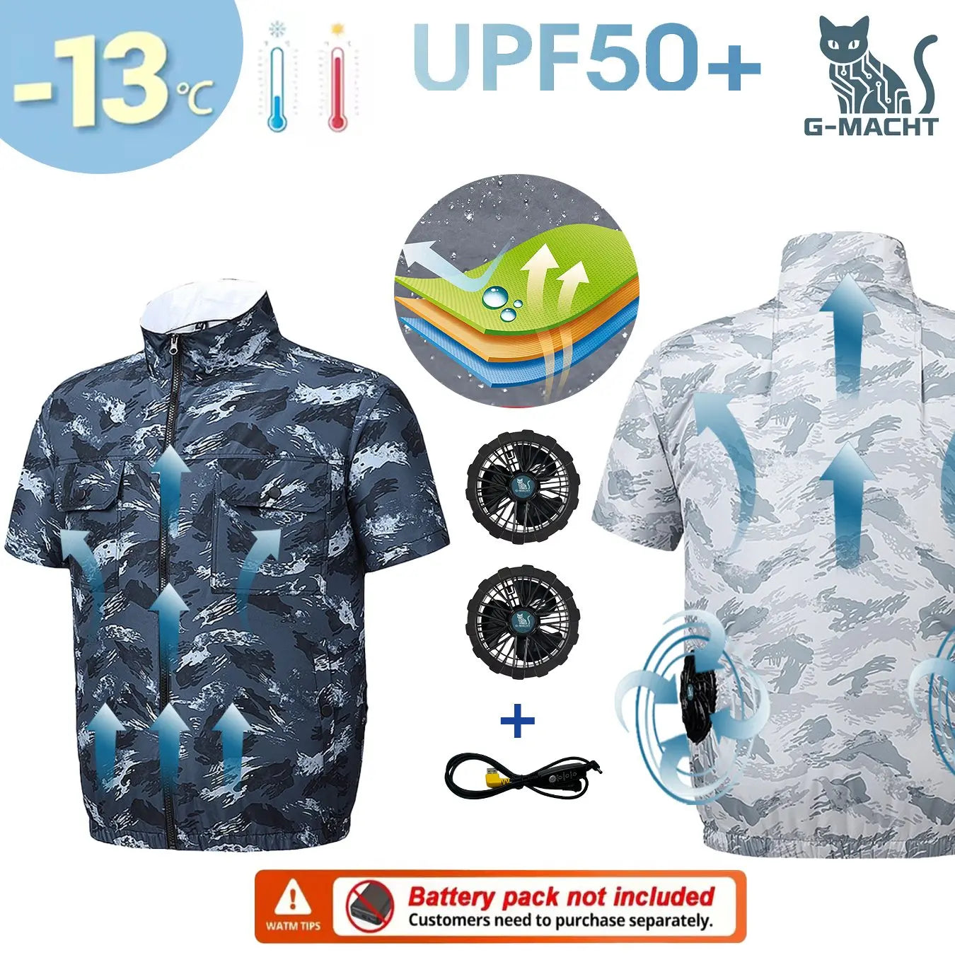 G-MACHT Men Cooling Jacket USB Air Conditioning Vest