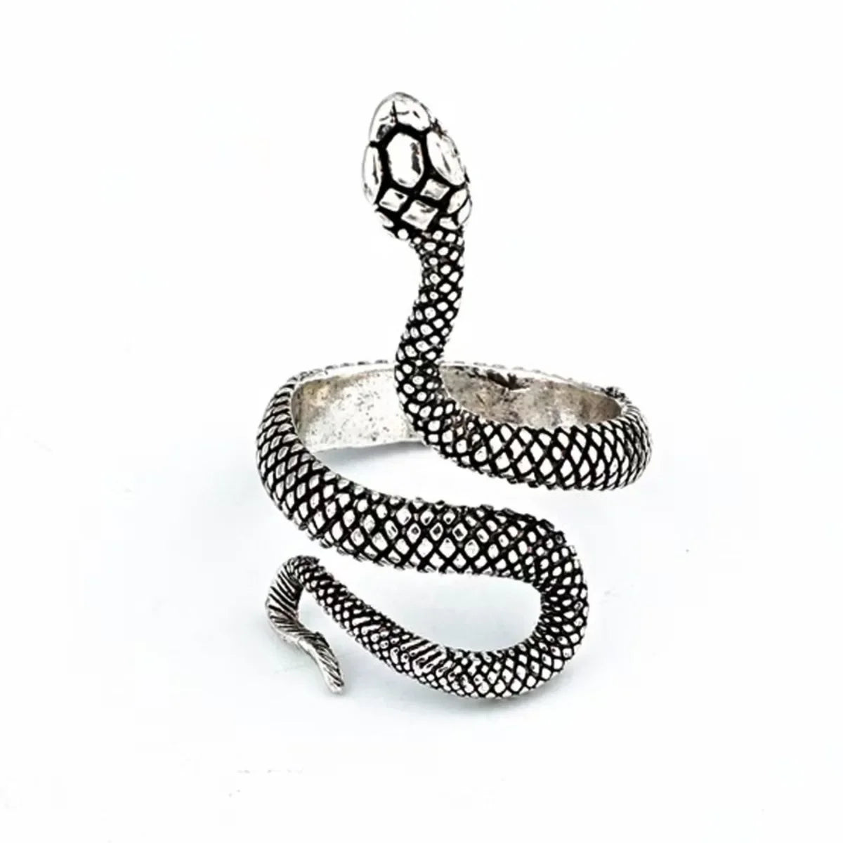 NONE Rings for Men Women Punk Goth Snake Ring Exaggerated Black Plated Gothic