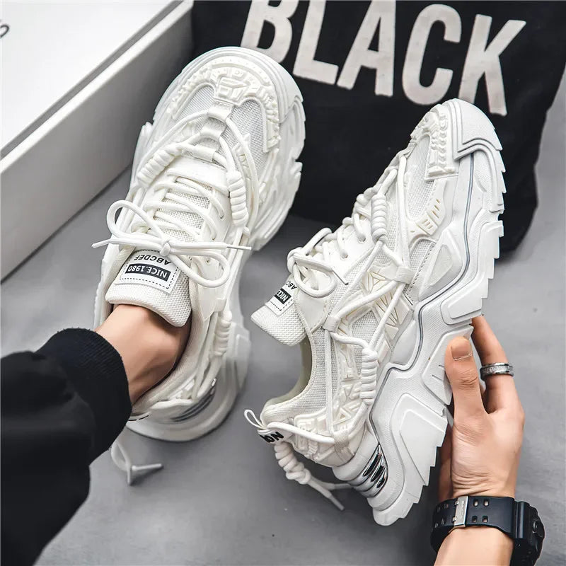 Men's Casual Mesh Sneakers with Thick Sole